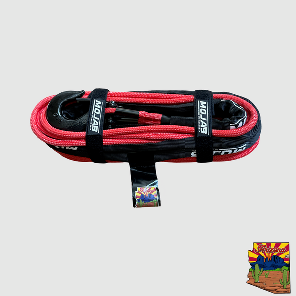 3/8'' x 85' Double Braided Winch Rope with Removeable forged winch hook MOJAB OFFROAD