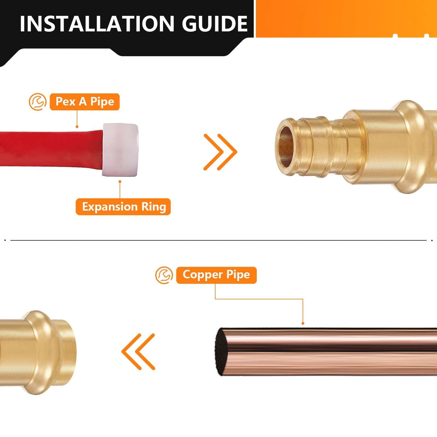 3/4" Press x 3/4" PEX Expansion Adapter, Brass (Lead Free)
