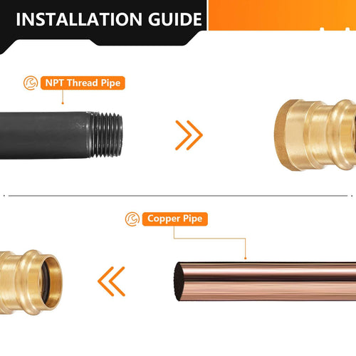1" Copper Press x 1" Female Brass Adapter (Lead Free)
