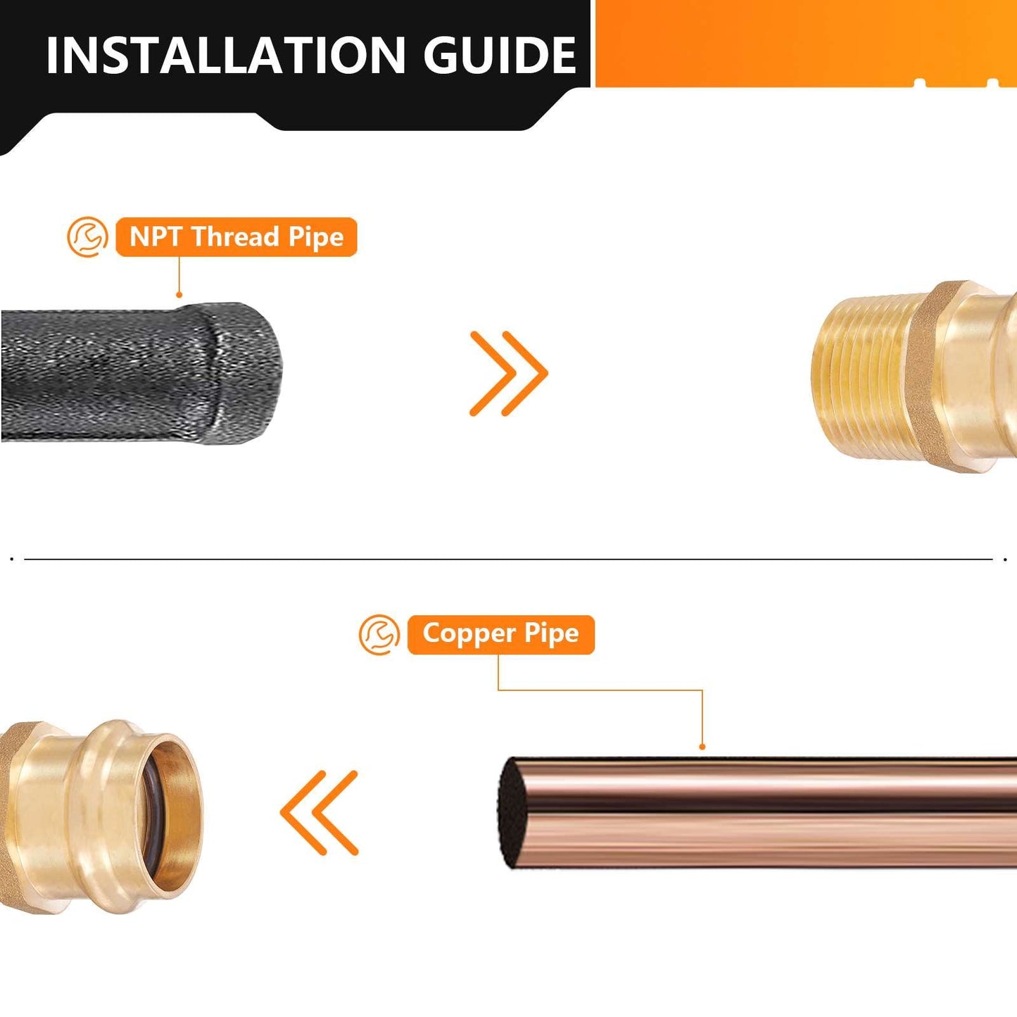 1/2" Press x 1/2" Male Brass Adapter (Lead Free)