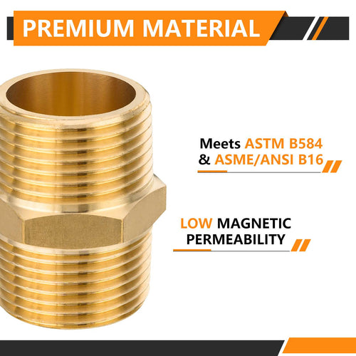 3/4" Male NPT Brass Hex Connector