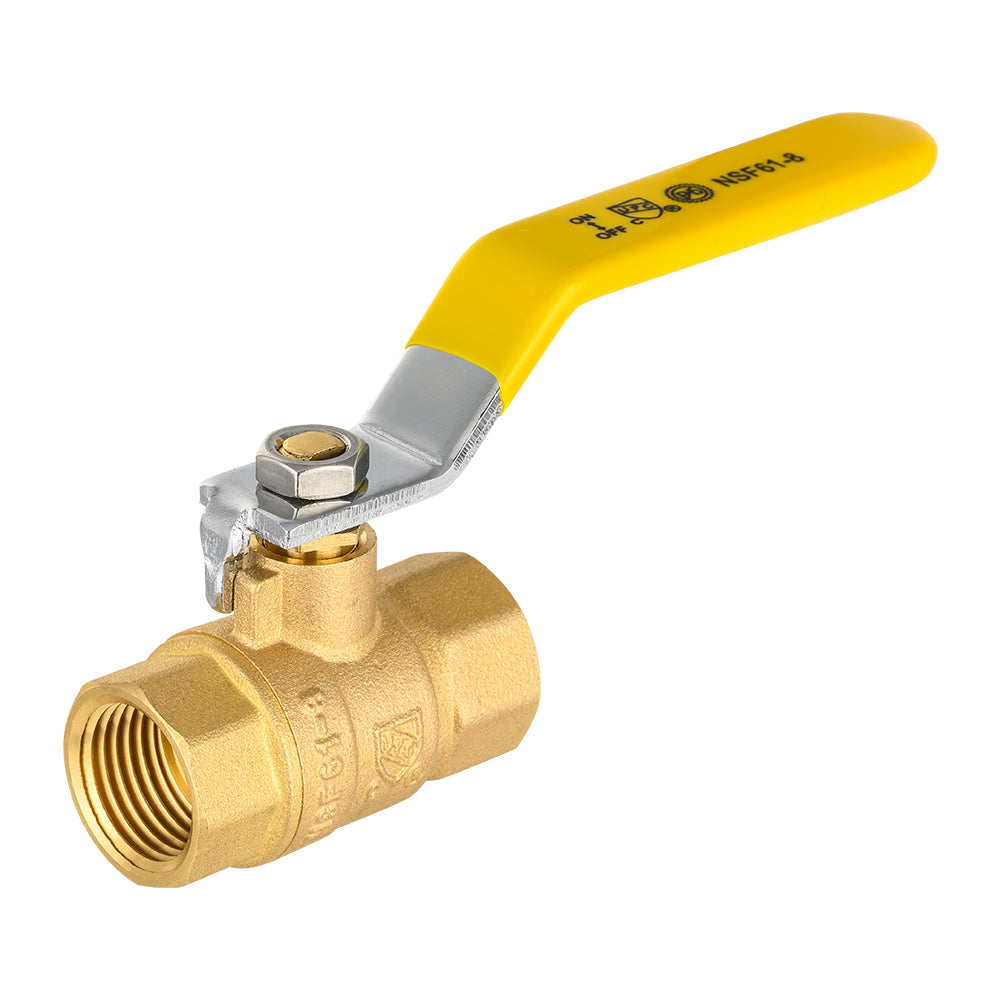 10 Pcs 1/2" FNPT Ball Valve, Yellow (Lead Free)