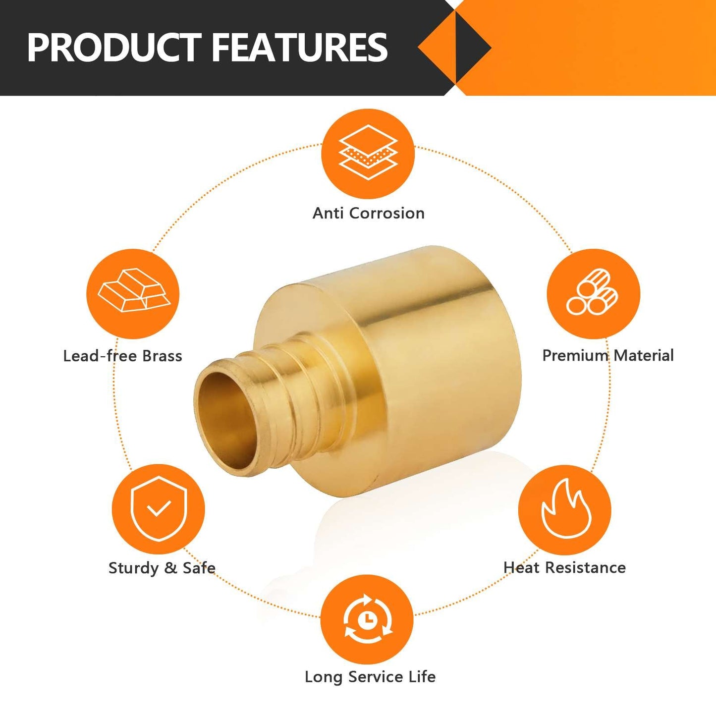 PEX-B Crimp 3/4" PEX x 1" Female Copper Sweat Sweat Coupling (Lead Free)
