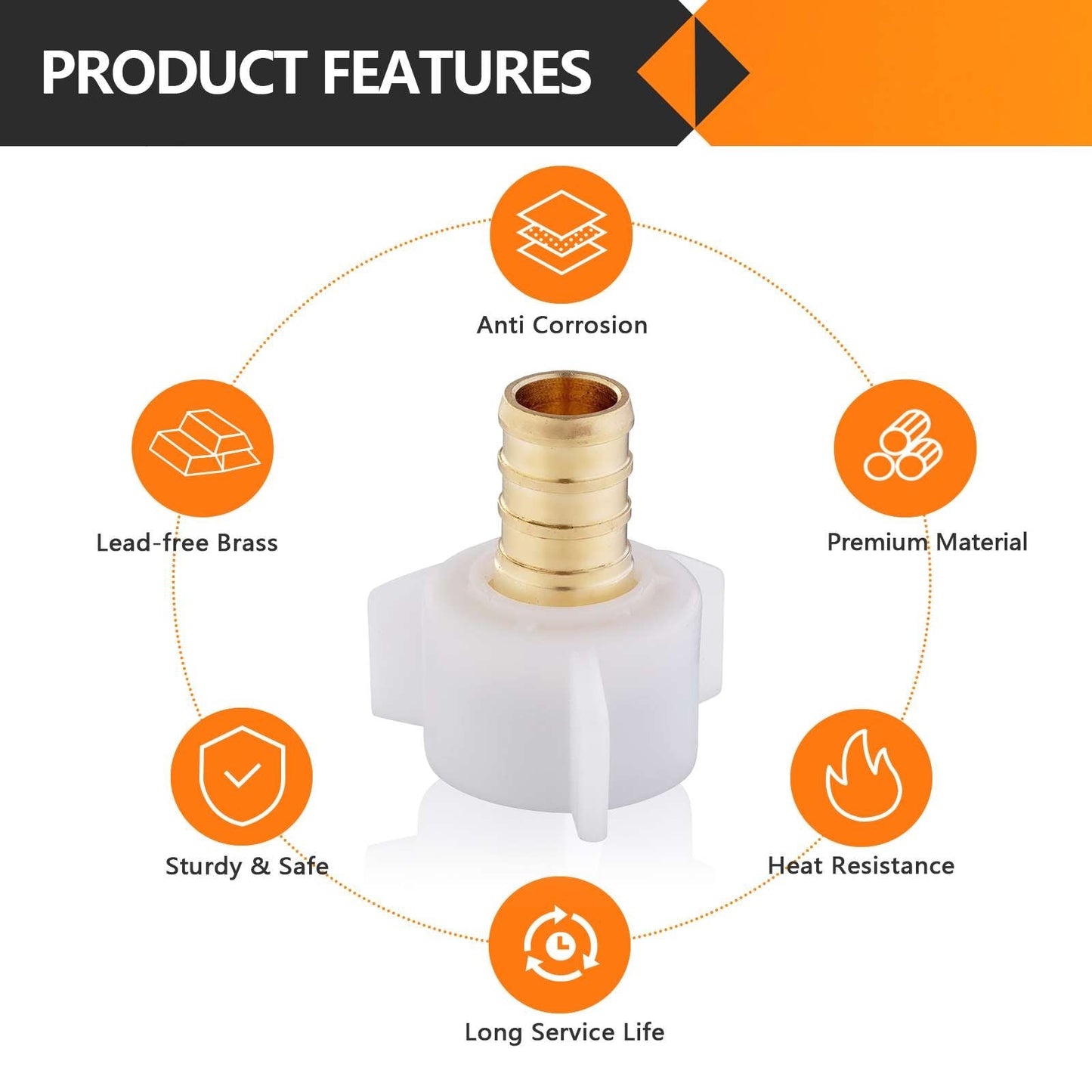 PEX-B Crimp 3/4" x 3/4" Female NPT Swivel Adapter (Lead Free)