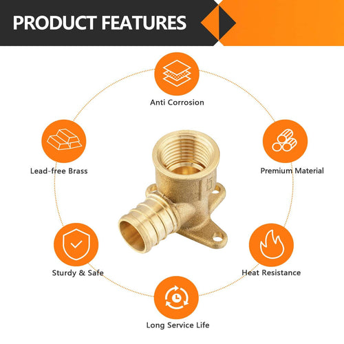 PEX-B Crimp 3/4" PEX x 1/2" Drop Ear Elbow (Lead Free) Plumbingsell