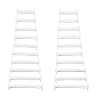 Black Stretchy Tieless Silicone Elastic Shoelaces | 20 Straps The Original Stretchlace