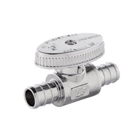 1/2" PEX Crimp x 1/2" PEX Crimp Straight Stop Valve, 1/4 Turn (Lead Free) Plumbingsell