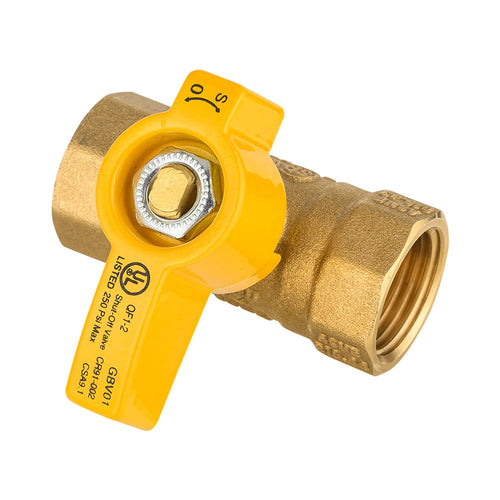 3/4" FNPT Gas Valve, Yellow