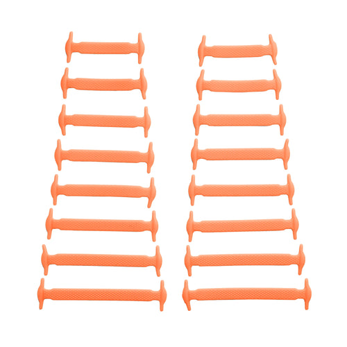 Orange Stretchy Tieless Silicone Elastic Shoelaces | 16 Straps The Original Stretchlace