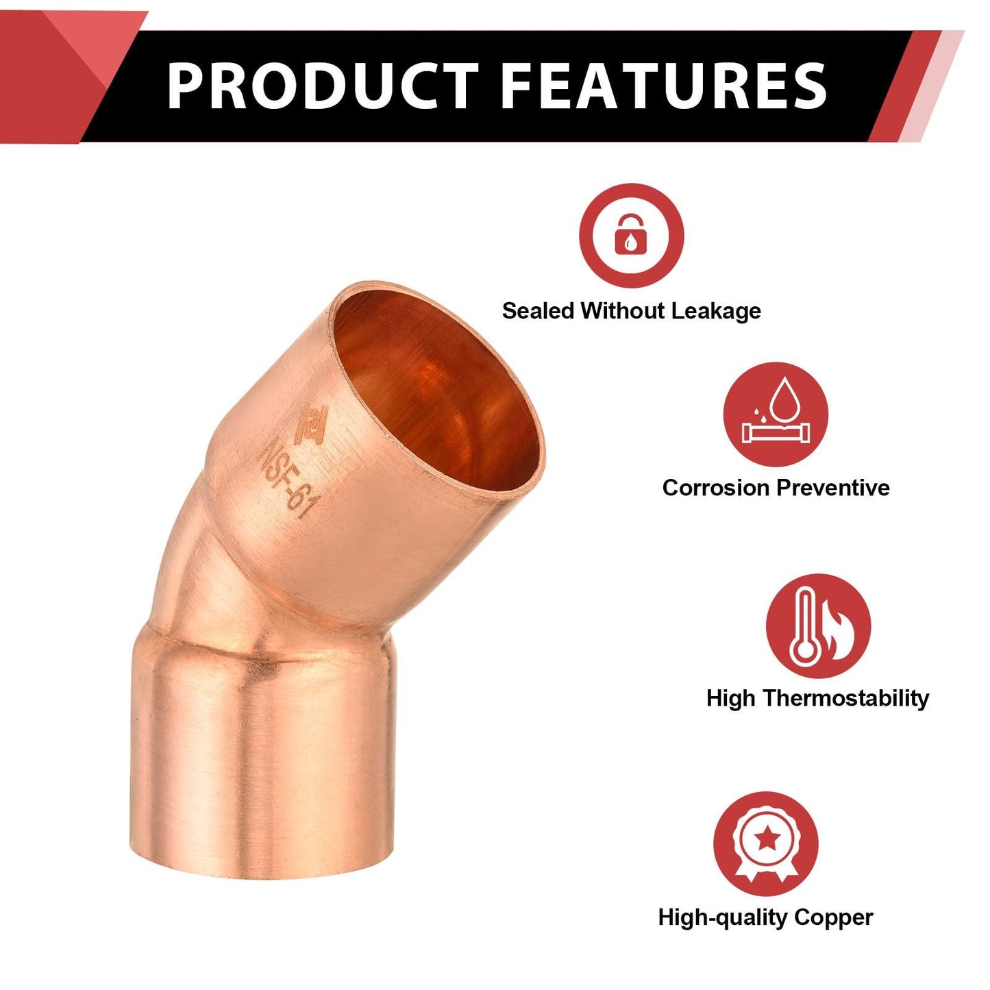30 Pcs 2" 45º Copper Elbow at Wholesale Price