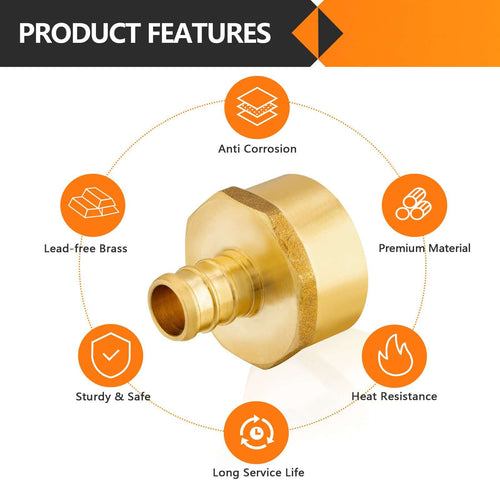 30 Pcs PEX-B Crimp 3/4" PEX x 1" Female Threaded Adapter (Lead Free)