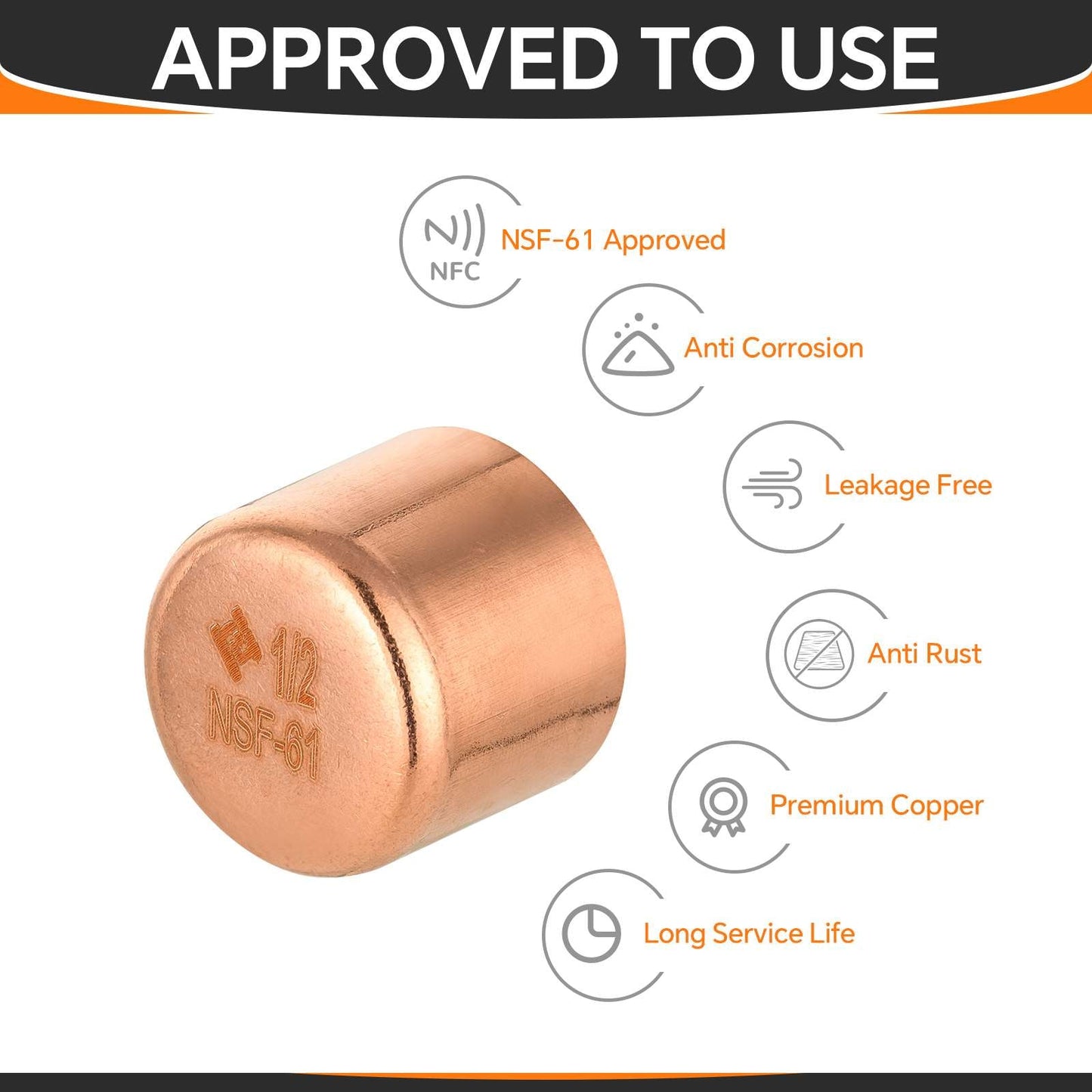 30 Pcs 1/2" Solder Copper Pipe End Cap (Plug) at Wholesale Price