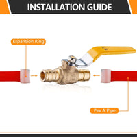 1/2" PEX Expansion Ball Valve, Yellow (Lead Free) Plumbingsell