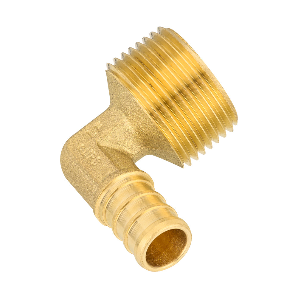 PEX-B Crimp 1/2" PEX x 3/4" Male Threaded Elbow (Lead Free)