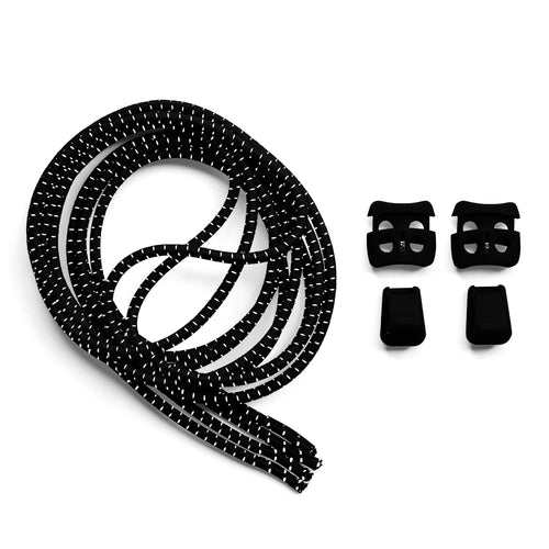 Black Quick Lock No Tie Elastic Shoelaces The Original Stretchlace