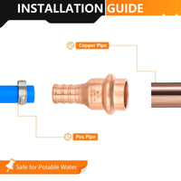 1/2" Press Copper x 1/2" PEX Crimp Adapter (Lead Free) Plumbingsell