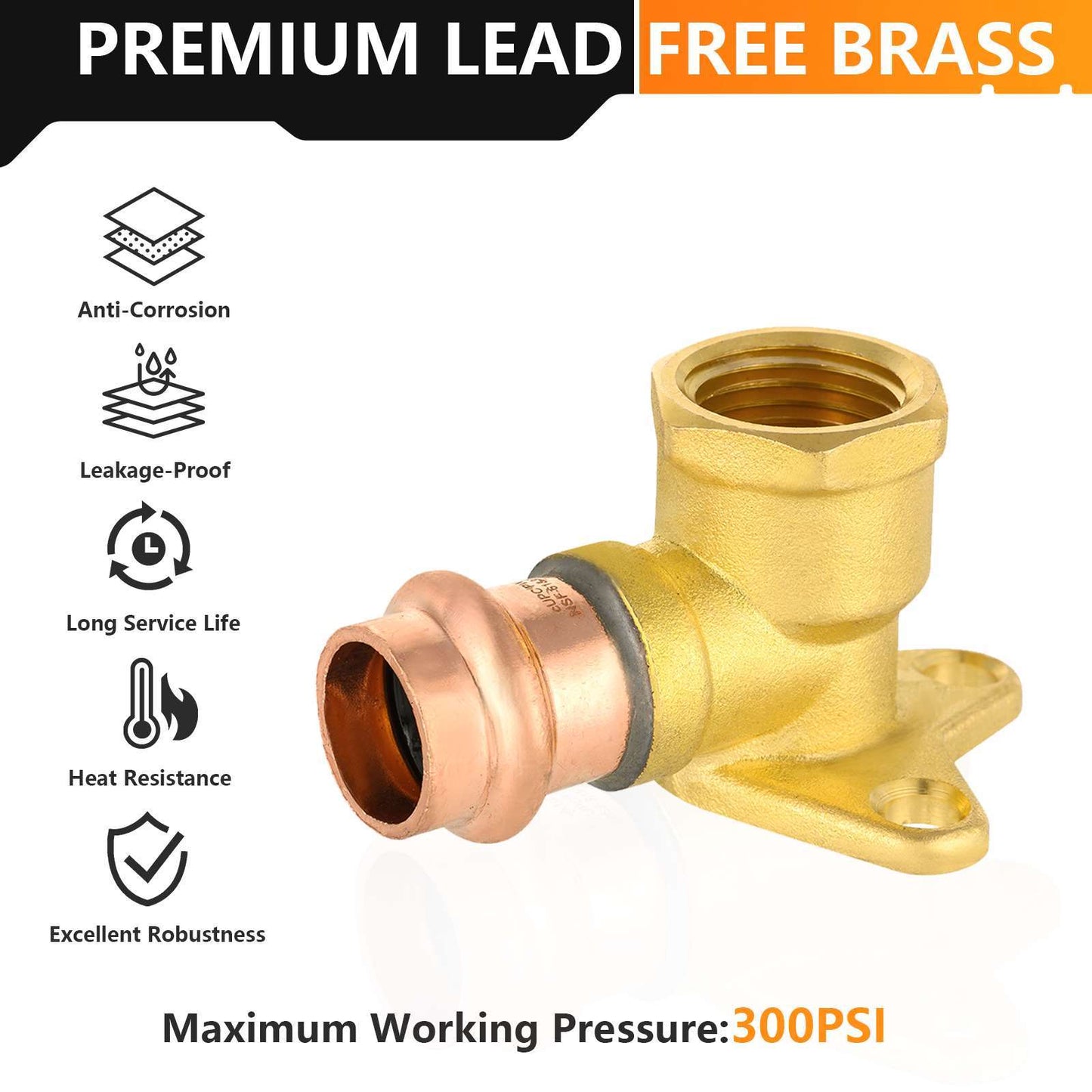3/4" Press Copper Drop Ear Elbow (Lead Free)