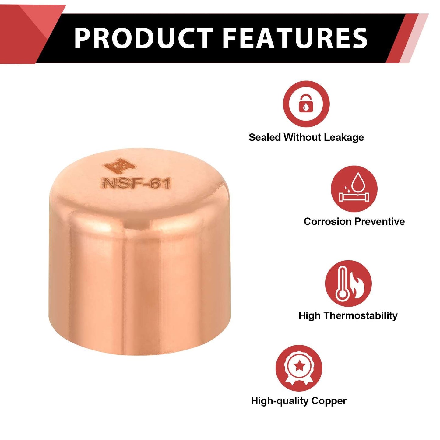 30 Pcs 5/8" Solder Copper Pipe End Cap (Plug) at Wholesale Price