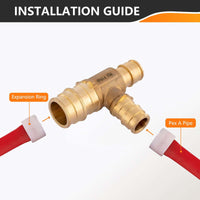 PEX A Expansion 3/4" x 1/2" x 1/2" PEX Expansion Reducing Tee (Lead Free) Plumbingsell