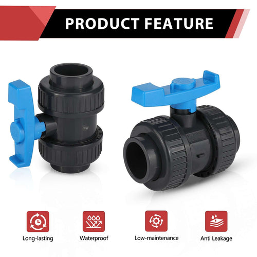 1-1/2" PVC True Union Ball Valve SCH 40/80