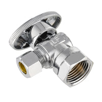 1/2" FIP x 3/8" OD Compr. Angle Stop Valve, 1/4 Turn (Lead Free)