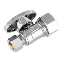 1/2" Nominal (5/8" OD) Compr. x 3/8" OD Compr. Straight Stop Valve, 1/4 Turn (Lead Free) Plumbingsell