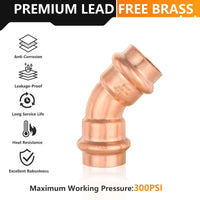 3/4" Press Copper 45° Elbow (Lead Free)