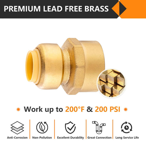 1/2" x 3/4" F Push Fit Female Adapter