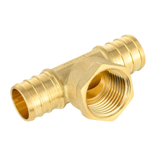 PEX-B Crimp Female Tee 3/4" PEX x 3/4" PEX x 1/2" FIP (Lead Free) Plumbingsell