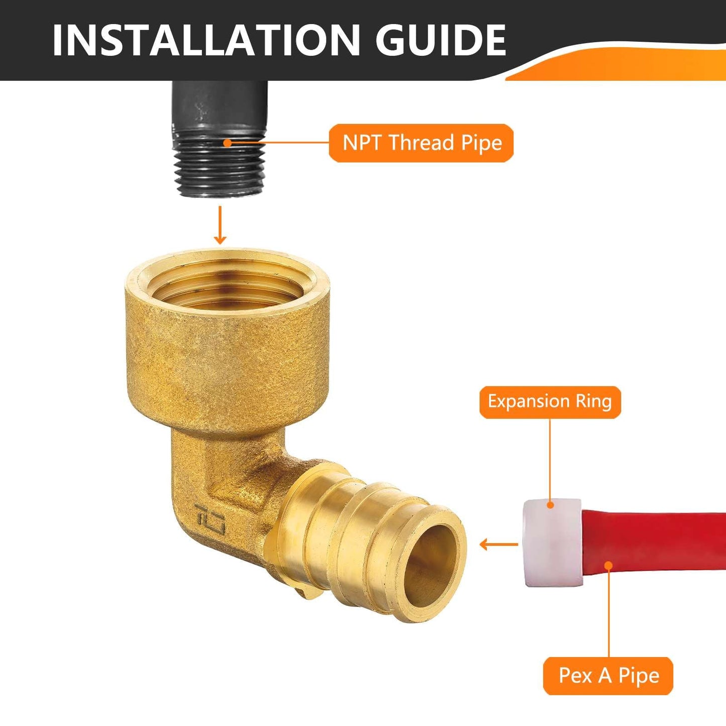 PEX A Expansion 1/2" PEX x 1/2" Female Elbow (Lead Free)