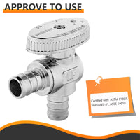 10 Pcs 1/2" PEX Crimp x 1/2" PEX Crimp Angle Stop Valve, 1/4 Turn (Lead Free) Plumbingsell