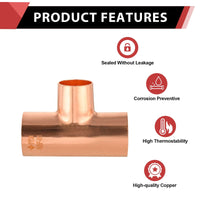 3/4" x 3/4" x 1/2" Copper Reducing Tee Plumbingsell