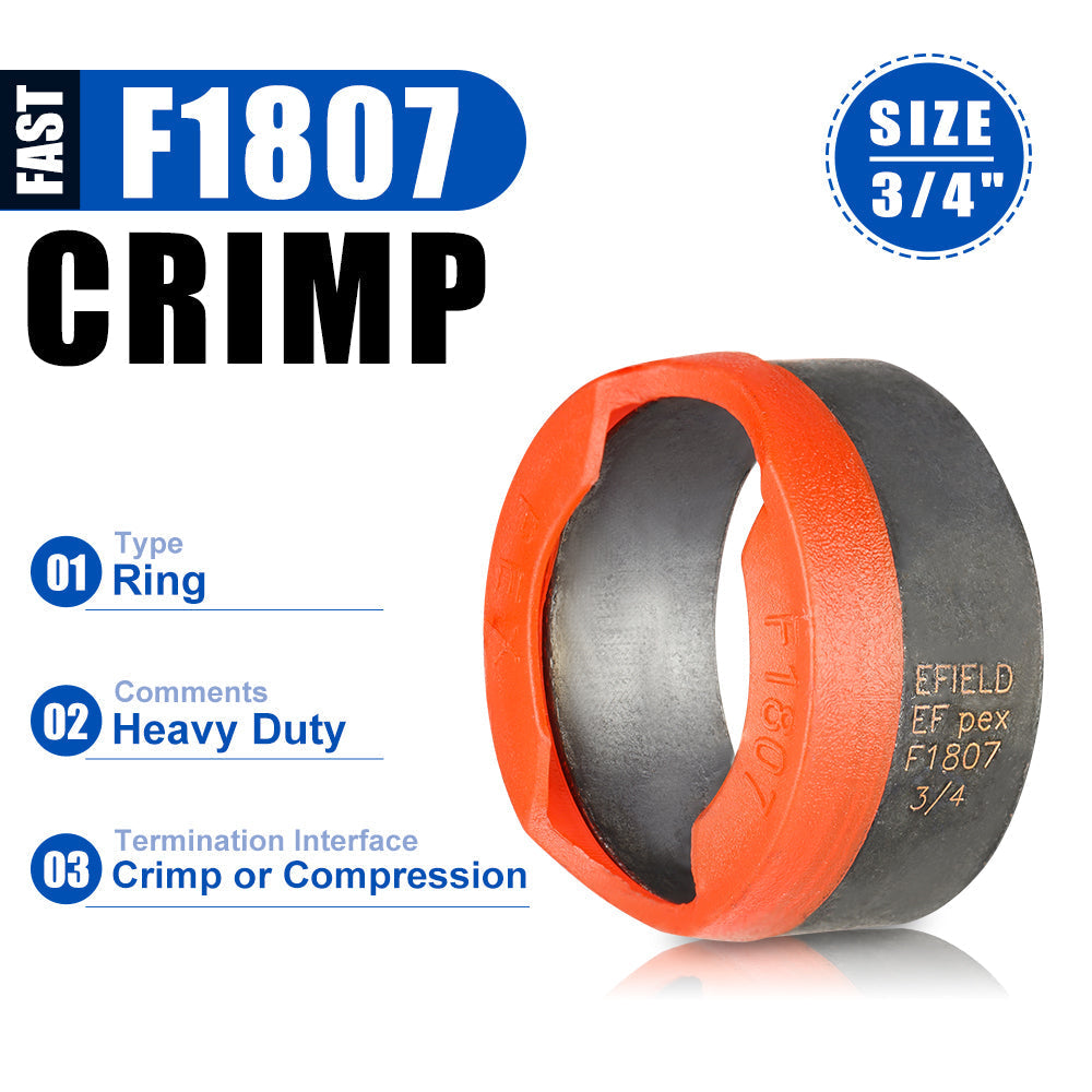 PEX Copper Rings 3/4", w/End Stop, 75 Pro Pack
