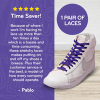 Purple Flat Elastic Stretch Shoe Laces