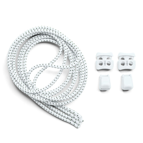 White Quick Lock No Tie Elastic Shoelaces The Original Stretchlace