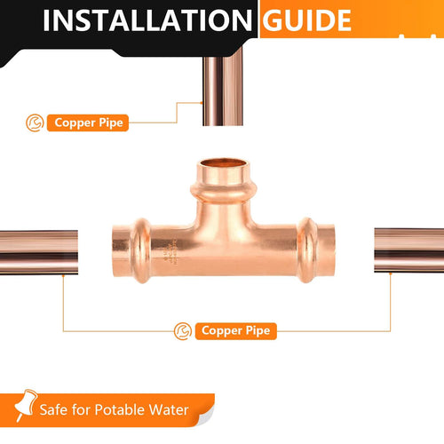 Pro 10 Pack 1/2" Press Copper Tee