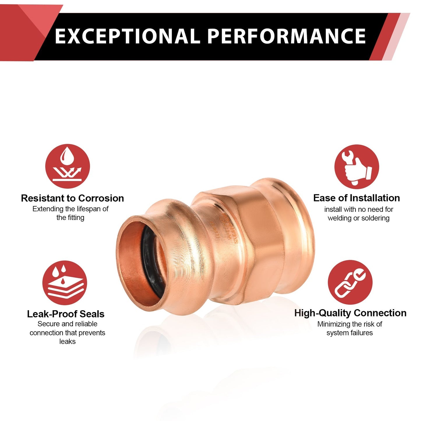 30 Pcs 1" Press Copper x 1" Female Threaded Adapter (Lead Free)