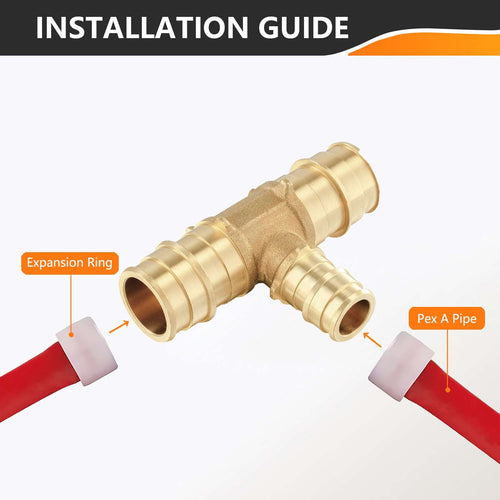 PEX A Expansion 3/4" x 3/4" x 1/2" PEX Expansion Reducing Tee (Lead Free) Plumbingsell
