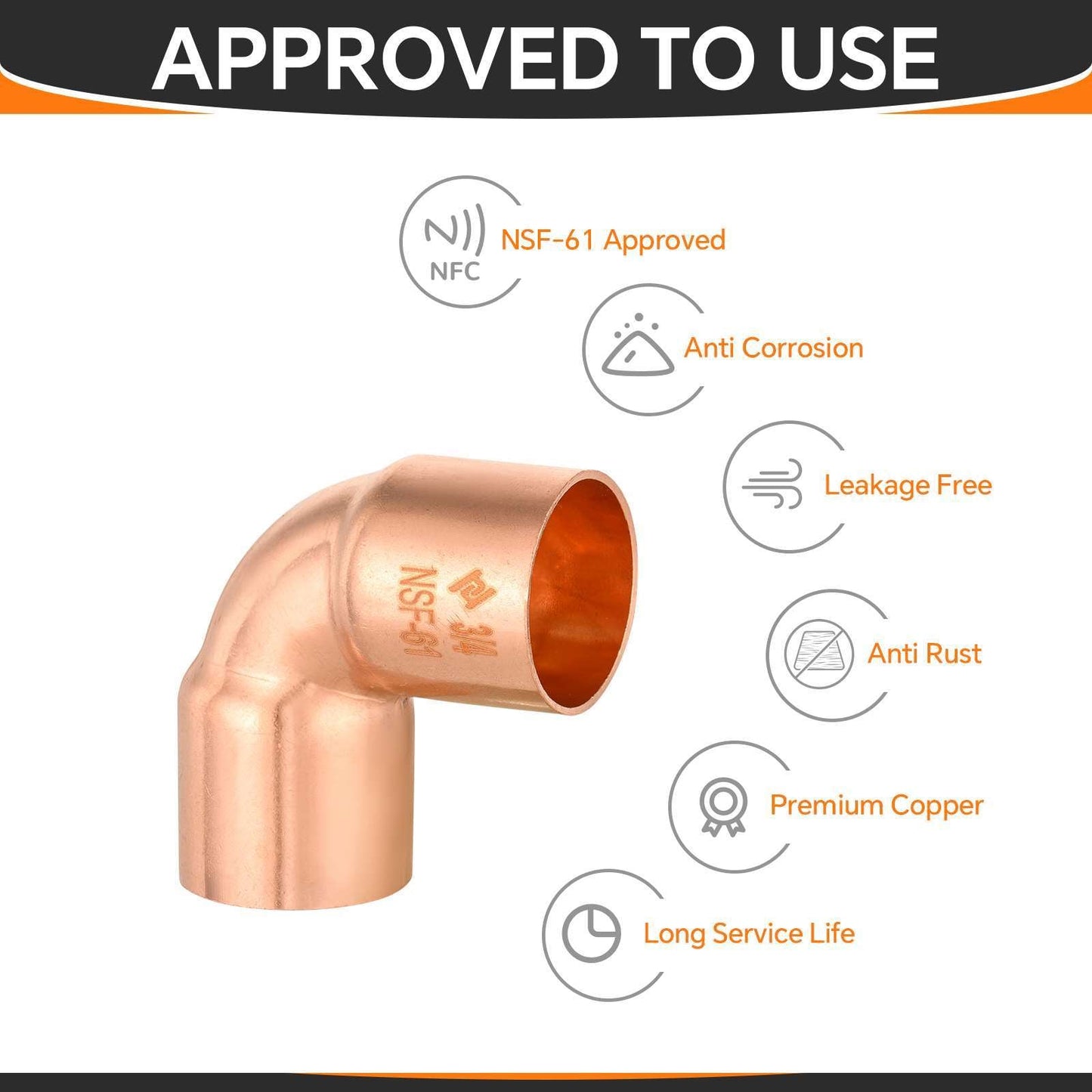 30 Pcs 3/4" 90º Short Radius Copper Elbow at Wholesale Price