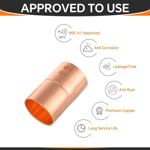 1" Copper Coupling With Rolled Stop Plumbingsell