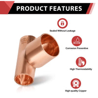 1/2" X 1/2" X 3/4" Copper Reducing Tee Plumbingsell