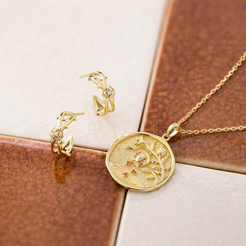 Promised Land Earth's Bloom Half Hoop Stud Earrings