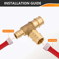 PEX A Expansion 3/4" x 1/2" x 3/4" PEX Expansion Reducing Tee (Lead Free) Plumbingsell