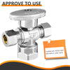 10 Pcs 1/2" FIP x 3/8" OD Compr. x 3/8" OD Compr. Dual Angle Stop Valve, 1/4 Turn (Lead Free) Plumbingsell