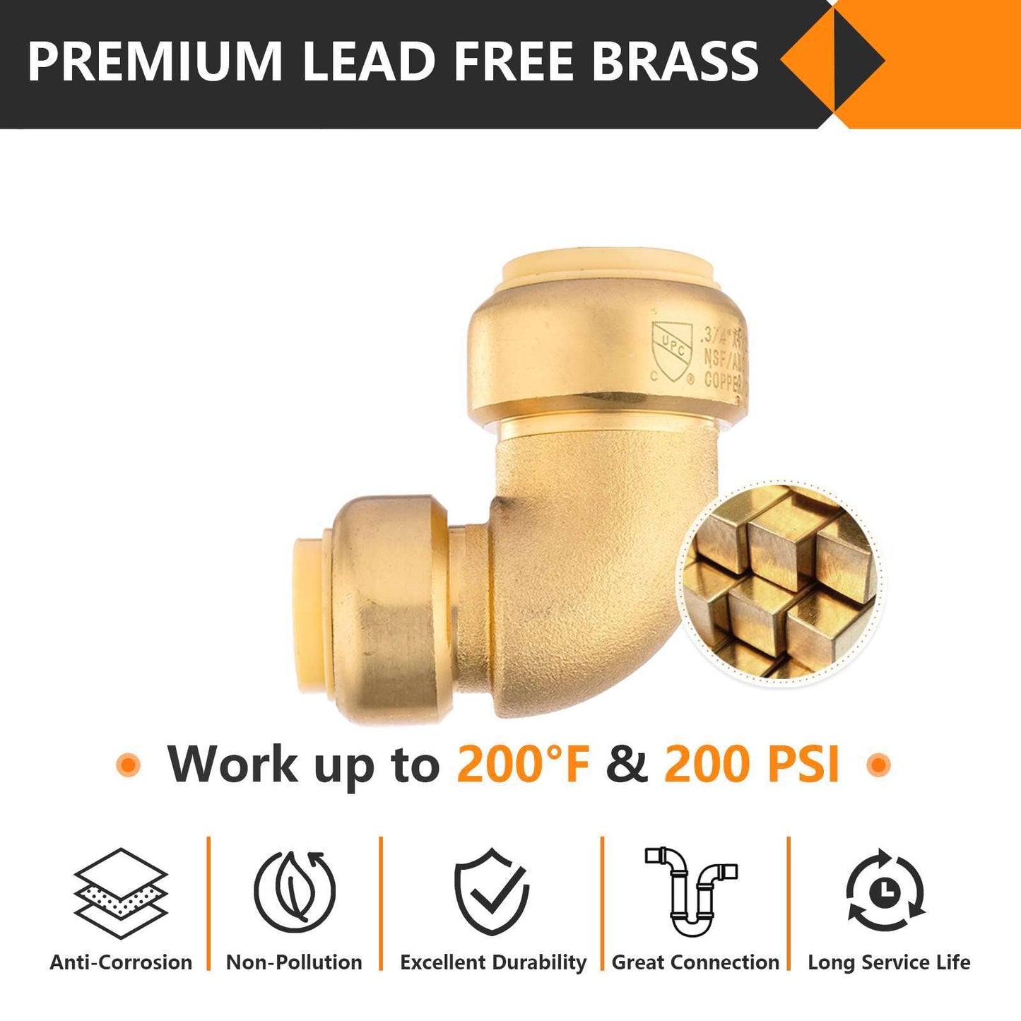 30 Pcs 3/4" x 1/2" Push Fit Elbow