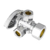 10 Pcs 5/8" OD Compr. x 3/8" OD Compr. x 3/8" OD Compr. Dual Angle Stop Valve, Multi Turn(Lead Free) Plumbingsell