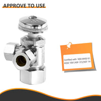 10 Pcs 5/8" OD Compr. x 3/8" OD Compr. x 3/8" OD Compr. Dual Angle Stop Valve, Multi Turn(Lead Free) Plumbingsell