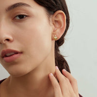 Sacred Heart Flame Stud Earrings vanimy