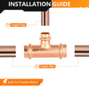 3/4" x 3/4" x 1/2" Press Copper Tee (Lead Free) Plumbingsell