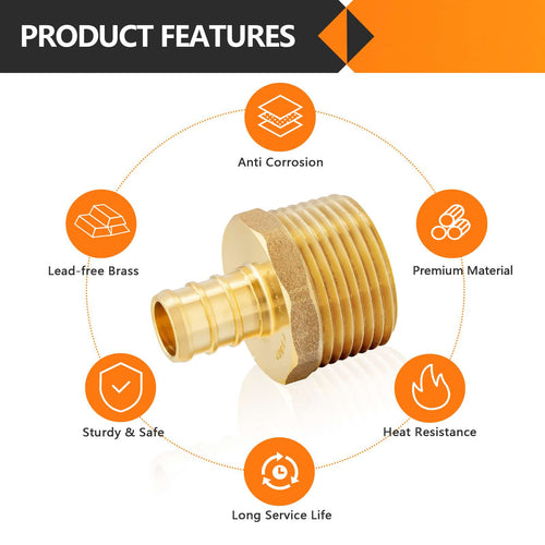 PEX-B Crimp 3/4" PEX x 1" Male Threaded Adapter (Lead Free) Plumbingsell
